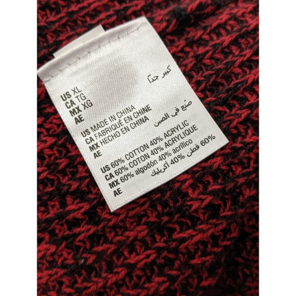 Karen Scott Sweater Marled Wide Boat Neck Red Black XL Knit Office Long Sleeve - Picture 7 of 7